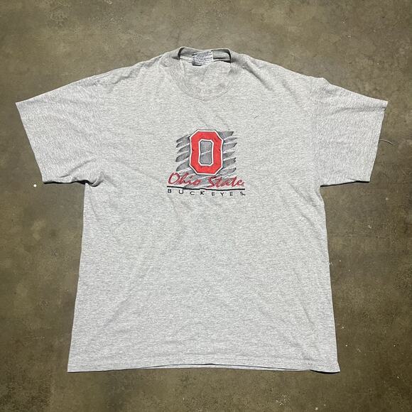 Vintage 90s Ohio State Buckeyes Grey Embroidered Shirt - Picture 1 of 3